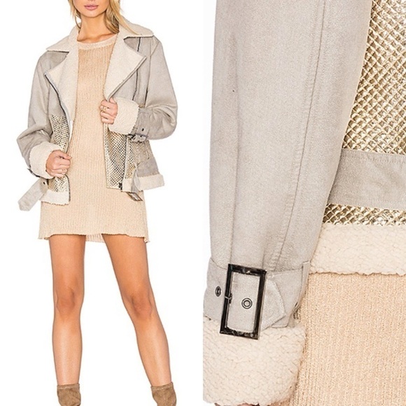 Mink PINK Major Tom Aviator Faux Suede Jacket - Picture 2 of 10